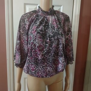 New Directions Woman's Size large long sleeve blouse shirt top